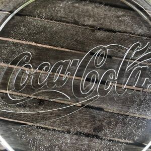 Coca cola vintage glass platter. 13"